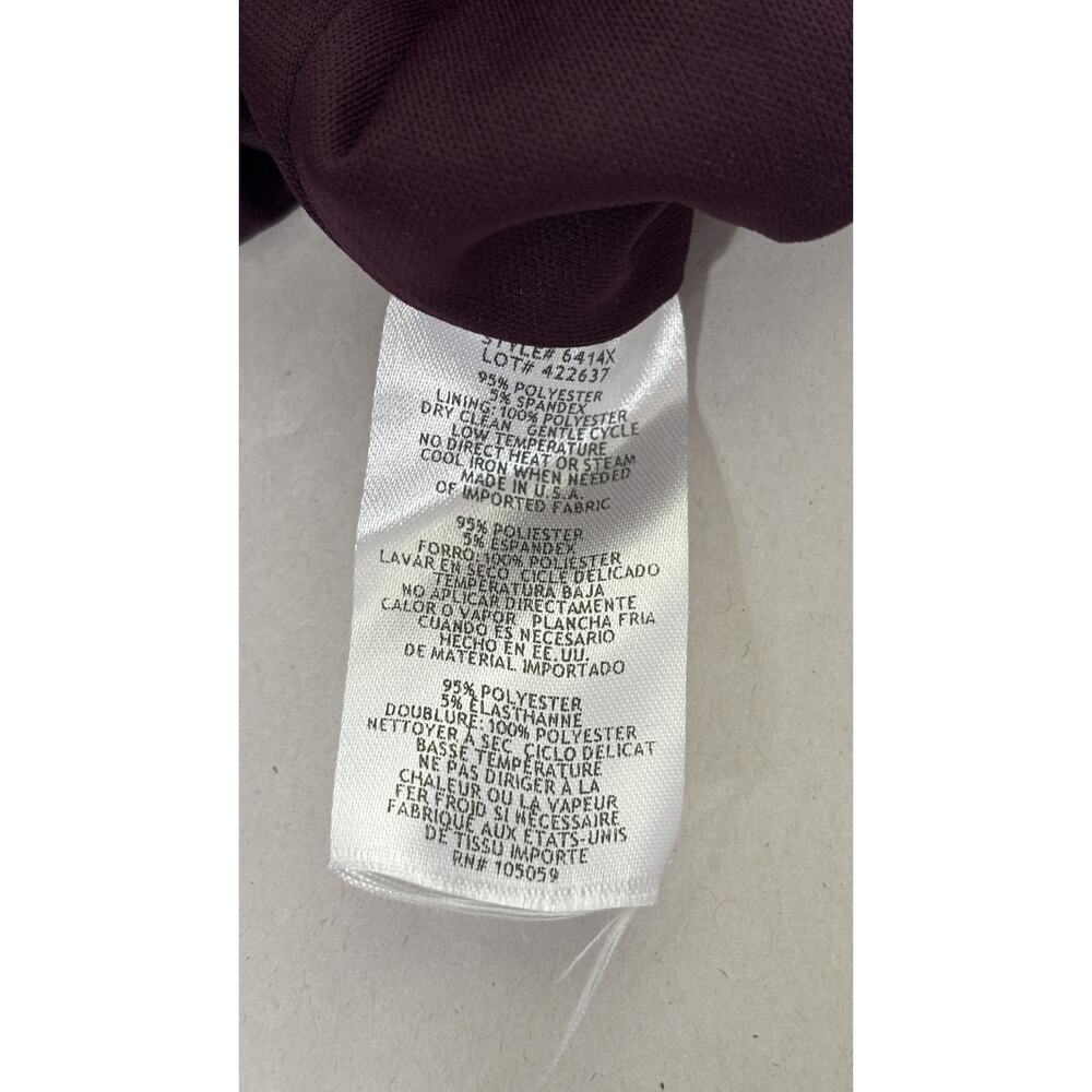Xscape Lenore Techno Scuba Asymmetrical Neckline Maxi Dress Plum Womens Size 16 - Picture 12 of 12